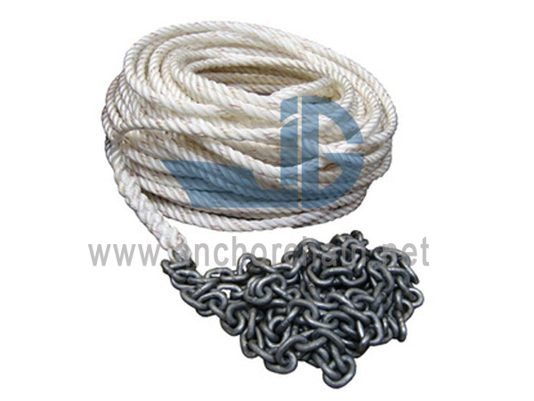 Corda de 3 fios Anchor Rode com corrente Din766 galvanizada