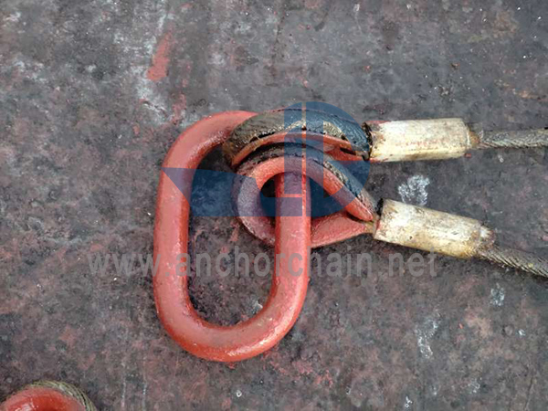 Eslinga de cabo de aço prensado de pernas duplas