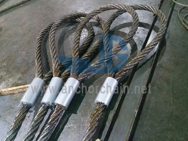 Eslinga de cabo de aço prensado de quatro pernas