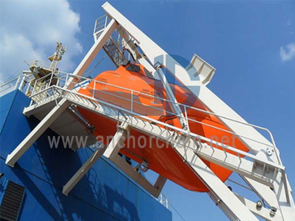 Dispositivo de lançamento do barco salva-vidas de queda livre