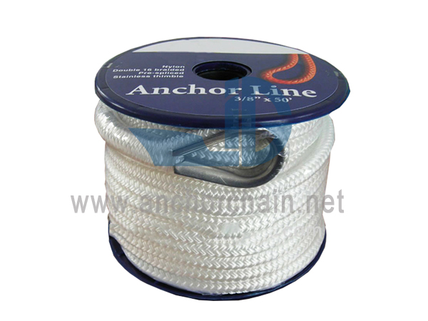 Corda de âncora de trança dupla de nylon com dedal Ss316